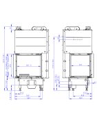 Plieninis židinio ugniakuras Romotop HL3LE21, 3.3 - 8.4 kW