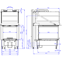 Plieninis židinio ugniakuras Romotop Heat U 3g L, 5 - 13 kW
