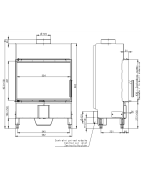 Plieninis židinio ugniakuras Romotop KV Heat H2T13, iki 7 kW