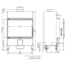 Plieninis židinio ugniakuras Romotop KV Heat H2T13, iki 7 kW