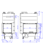 Plieninis židinio ugniakuras Romotop HR3LG21, 3.5 - 9 kW