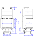 Plieninis židinio ugniakuras Romotop Heat HC3LE21+K1, iki 7.4 kW