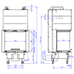 Plieninis židinio ugniakuras Romotop Heat HC3LE21+K1, iki 7.4 kW