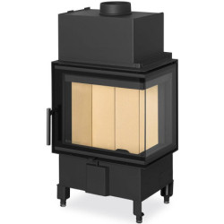 Plieninis židinio ugniakuras Romotop HR2SV23, kampinis, 6 kW