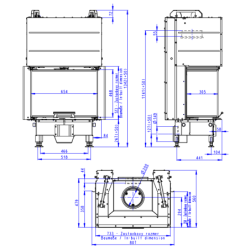 Plieninis židinio ugniakuras Romotop Heat HC3LH21+K1, iki 10 kW