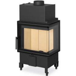 Plieninis židinio ugniakuras Romotop HL2SV13, kampinis, 6 kW