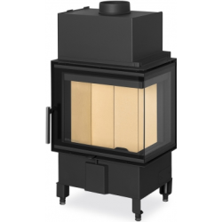 Plieninis židinio ugniakuras Romotop HL2SV23, kampinis, 6 kW