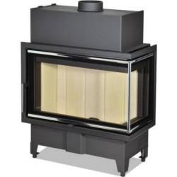 Plieninis židinio ugniakuras Romotop HR2SX23, kampinis, 10 kW