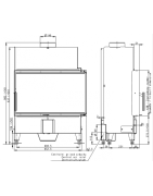 Plieninis židinio ugniakuras Romotop HR2SX23, kampinis, 10 kW