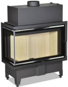 Plieninis židinio ugniakuras Romotop HL2SX23, kampinis, 10 kW