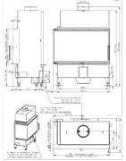 Plieninis židinio ugniakuras Romotop HL2SX23, kampinis, 10 kW