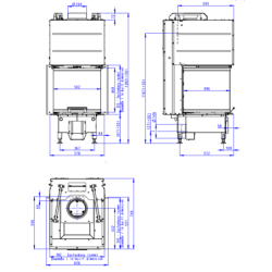 Plieninis židinio ugniakuras Romotop Heat U 3g L, iki 10.4 kW