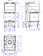 Plieninis židinio ugniakuras Romotop Heat U 3g L, iki 10.4 kW
