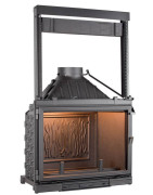 Ketinis židinio ugniakuras Seguin Super 8, su pakeliamu stiklu