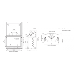 Ketinis židinio ugniakuras Seguin Super 8, su pakeliamu stiklu