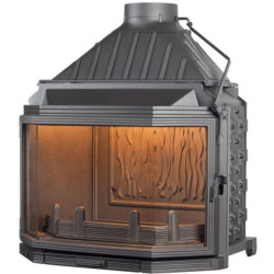 Ketinis židinio ugniakuras Seguin Hexa 8, prizminis stiklas