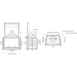 Ketinis židinio ugniakuras Seguin Europa 7, 13 kW