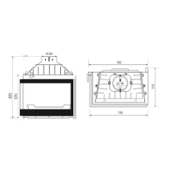 Ketinis židinio ugniakuras Seguin Europa 7 Evolution VL R