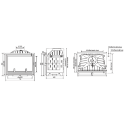Ketinis židinio ugniakuras Seguin Celsius, tonuotu stiklu, 12 kW