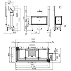 Plieninis židinio ugniakuras Spartherm Varia 2L51-100H 4S