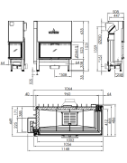 Plieninis židinio ugniakuras Spartherm Varia 2R51-100H 4S