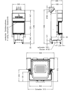 Plieninis židinio ugniakuras Spartherm Varia C-45H 4S, 10.4kW