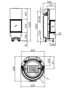 Plieninis židinio ugniakuras Spartherm Speedy Ph-4S, 9 kW