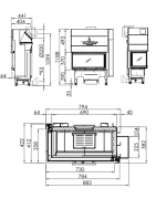 Plieninis židinio ugniakuras Spartherm Varia AS-2Lh-4S, 9.1 kW