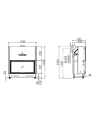 Plieninis židinio ugniakuras Spartherm Varia B-52-4h-4S