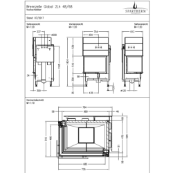 Plieninis židinio ugniakuras Spartherm Global 2Lh 48/68