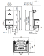Plieninis židinio ugniakuras Spartherm ARTE 3RL-60h-4S Standart