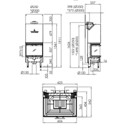 Plieninis židinio ugniakuras Spartherm ARTE 3RL-60h-4S Standart