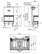 Plieninis židinio ugniakuras Spartherm ARTE 3RL-80H-4S, 14.8kW