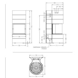 Plieninis židinys Spartherm Magic 100, su balta apdaila, 12 kW