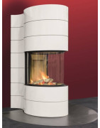 Plieninis židinys Spartherm Magic 100, su balta apdaila, 12 kW