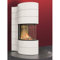 Plieninis židinys Spartherm Magic 100, su balta apdaila, 12 kW