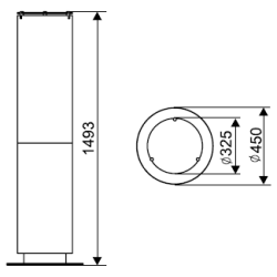 Plieninis bio židinys Spartherm Tower, juodas, 6.9 kW