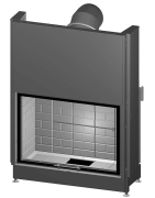 Plieninis židinio ugniakuras Spartherm Varia 1V-100h-4S, 13.5kW