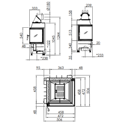 Plieninis židinio ugniakuras Spartherm Mini 2R, iki 9.1 kW