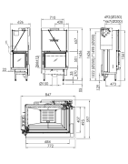 Plieninis židinio ugniakuras Spartherm Premium V-2R-68h, 12.4 kW
