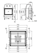 Plieninis židinio ugniakuras Spartherm Varia FD-51-4S, 15.1 kW