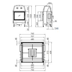 Plieninis židinio ugniakuras Spartherm Varia FD-51-4S, 15.1 kW