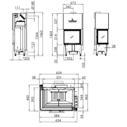 Plieninis židinio ugniakuras Spartherm Varia 2L-55h-4S, 9.1 kW