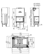 Plieninis židinio ugniakuras Spartherm Varia 2R-68h-4S, 12.5 kW