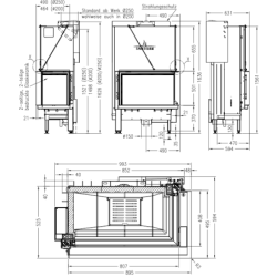 Plieninis židinio ugniakuras Spartherm Premium V-2R-80h, 13.7kW