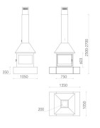 Plieninis židinys Traforart Sandra, 14 kW