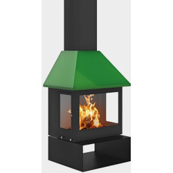 Plieninis židinys Traforart Sandra, juodas, 14 kW