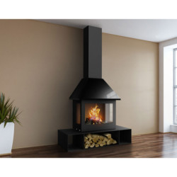 Plieninis židinys Traforart Sandra, juodas, 14 kW