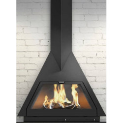 Plieninis židinys Traforart Foxi, juodas, 8.7 kW