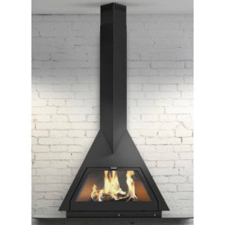 Plieninis židinys Traforart Foxi, juodas, 8.7 kW